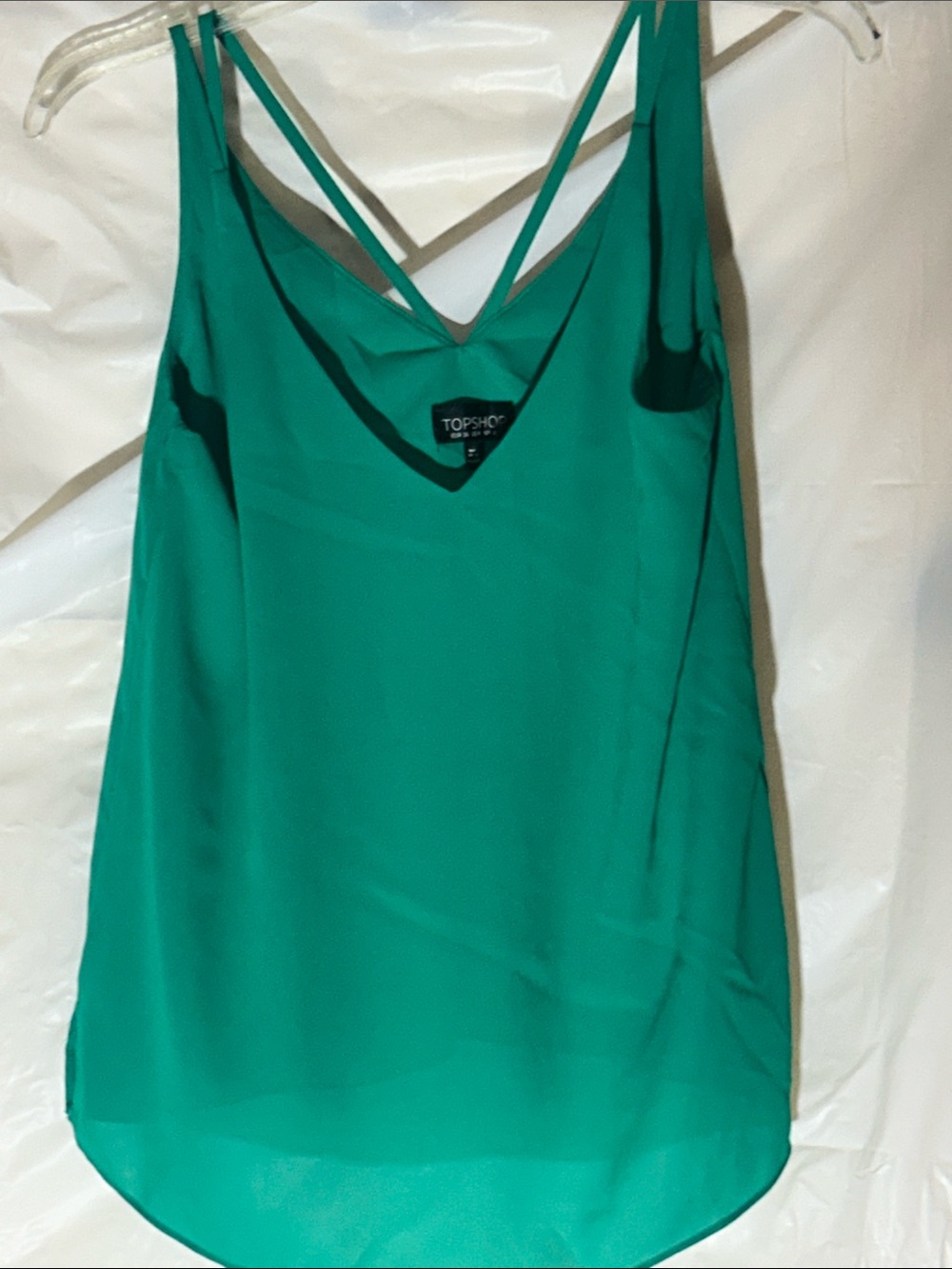 Topshop Teal Strappy V-Neck Camisole